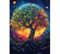 Peinture Numero Adulte Arbre, Coloré Coloriage Par Numero Adulte, DIY Peinture Acrylique pour Débutants Facile sur Toile Avec Pigment Acrylique et Pinceaux Decoration Maison Cadeau 40x50cm, Model 853