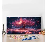 Peinture Numero Adulte Arbre,Kits de Peinture au Numéro 100x200CM Activité Manuelle Kit Numéro d'art Complet Creatif Bricolage Adulte Painting by Numbers Chambre Décoration Murale,Cadeaux Femme G8-267