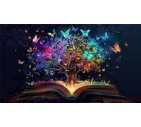 Peinture Numero Adulte Arbre Magique, Kit Peinture Acrylique Enfant Adulte, 70x40cm Papillon Peinture à l'huile Kits DIY pour Débutants, Loisirs Créatifs Adultes Kits de Peinture Numéro (Sans Cadre)