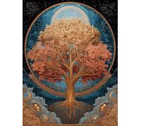 Peinture Numero Adulte Arbre Paint by Numbers 20x30cm Coloriage Adulte Numéroté éToile DIY Kit Creatif Adultes Peinture Toile Peintures Acrylique et Pinceaux pour Décoration Maison, Sans Cadre S-16