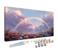 Peinture Numero Adulte Arc-en-ciel, Peinture Numero Fleur Paint by Numbers Grand Format XXL 50x100 cm, Loisirs Créatifs Adultes avec Pinceaux et Pigment pour Deco Murale, Cadeau Femme/ Homme 4L-651