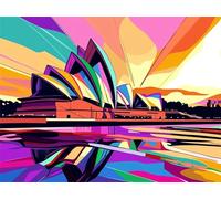 Peinture Numero Adulte Architecture Coloré Peinture par Numéro Adultes, Loisirs Créatifs DIY Numero d'Art Kit avec Peintures et 3 Pinceaux, Tableau Decoration Murale (Sans Cadre) 30x40cm YT6-765