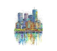 Peinture Numero Adulte Architecture Loisirs Créatifs Adultes avec Couleur Clarté Toile Peinture Ville 60 x 80 cm Acrylic Paint et Pinceaux, DIY Adulte Paint by Numbers pour Decoration Murale 2YH-12686