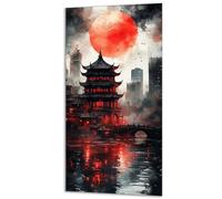 Peinture Numero Adulte Architecture Lune, Activité Manuelle Adulte, DIY Peinture Acrylique Débutants Kits, Paint by Numbers Enfant avec Pinceaux, Paintings Kits la Décoration Murale 60x120cm 0z-903