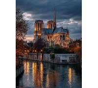 Peinture Numero Adulte Architecture, Paysage DIY Peinture Numero Enfant, Activité Manuelle Adulte Kits, Paint by Numbers Kits avec Pinceaux et Pigment Acryliques, Decoration Murale, 30x40cm 9-5522