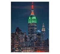 Peinture Numero Adulte Architecture, Toile Peinture Numero Enfant Débutants Empire State Building, Canevas Kit Complet Adulte 135 x 100 cm Avec Pinceaux et Acrylique, DIY Paint by Numbers LSJ-3234