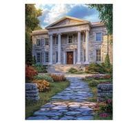 Peinture Numero Adulte Architecture, Toile Peinture Numero Enfant Débutants Paysage, Canevas Kit Complet Adulte 40 x 30CM Avec Pinceaux et Acrylique, DIY Paint by Numbers, Decoration Murale LSJ-3439