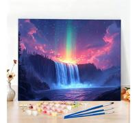 Peinture Numero Adulte Aurore Peinture par Numero Adulte Automne Activité Manuelle Complet Kit Bricolage Loisirs Créatifs Adultes Débutant avec Pinceaux, Cadeau Femme, Décoration Noel 100x150cm W6-973