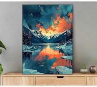 Peinture Numero Adulte Aurore, Peinture Par Numero Adultes Hiver, DIY Kit Creatif Paint by Numbers Avec Pinceaux et Acryliques pour Decoration Maison Murale, Cadeau Femme 40x50 cm Avec Cadre LfO-2493