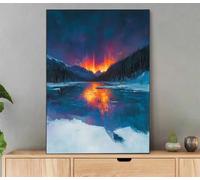 Peinture Numero Adulte Aurore, Peinture Par Numero Adultes Lac, DIY Kit Creatif Paint by Numbers Avec Pinceaux et Acryliques pour Decoration Maison Murale, Cadeau Femme 30x40 cm Avec Cadre Lf4-2507