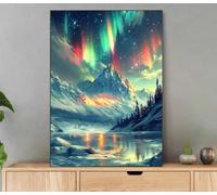 Peinture Numero Adulte, Aurore Peinture Par Numero Avec Cadre, DIY Loisirs Créatifs Adultes Paysage Paint by Numbers Avec Acrylique et Pinceaux pour Decoration Maison Murale, Cadeau 40x50cm Lf9-2501