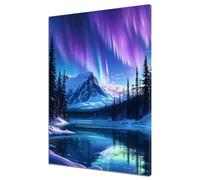 Peinture Numero Adulte Aurores Boréales, DIY Kits de Peinture au Numéro, DIY Paysage Numero d'art Adulte, Tous les Kits Inclus, Sans Cadre, 40x50cm Painting by Numbers Débutant pour Décor Murale Q-6