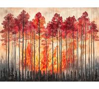Peinture Numero Adulte, Automne Arbre Peinture par Numéros pour Adultes Débutants, Activité Manuelle Enfant, Coloriage par Numero, Loisir Creatif Adulte, la Décoration de la Maison Cadeau 30x40cm H370