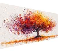 Peinture Numero Adulte Automne Peinture Numero Arbre Paint by Numbers avec Pinceaux Peintures Acryliques Toile Coloree Kits Loisirs Créatifs Adultes, Decoration Chambre, Cadeau Femme 40x80cm q5-327