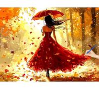 Peinture Numero Adulte Automne Peinture par Numero Adulte Femme Paint by Numbers Activité Manuelle, Bricolage Coloriage Tableau a Peindre Kit for Tableau Decoration Murale Cadeau Femme 40x30cm V-69