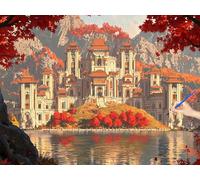 Peinture Numero Adulte Automne Peinture par Numero Adulte Paysage Paint by Numbers Activité Manuelle, Bricolage Coloriage Tableau a Peindre Kit for Tableau Decoration Murale Cadeau Femme 120x90cm W-20