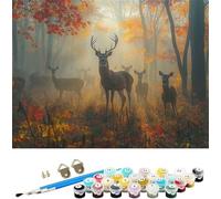 Peinture Numero Adulte automne Peinture par Numero Enfant ferme Peinture au Numéro,DIY Creatif Adulte Toile Peinture à l'huile Kits,Acryliques et Pinceaux,Débutants et Femme Cadeaux 30x20cm M-1322