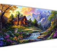 Peinture Numero Adulte Automne Peinture par Numero Enfant Paysage,DIY Adulte Loisirs Créatifs Peintures à l'huile Kits avec Cadre Acryliques Peintures et Pinceaux pour Femme Cadeaux 80x160cm LE-92