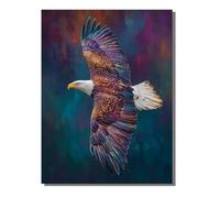 Peinture Numero Adulte avec Cadre Aigle, DIY Peinture par Numero Kit Creatif Enfant ou débutants avec 3 Pinceaux e 36 Acrylique pigmentée, Décoration Maison Maison Cadeau Animal 60 x 80 cm ZBSDK161
