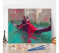 Peinture Numero Adulte Avec Cadre Amour Peinture Numero Bateau, Kit de Bricolage Activite Manuelle Adulte Paint by Numbers par Débutants avec Accessoires pour Decoration Maison, Cadeau 60x40cm 0-9Q558