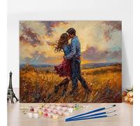 Peinture Numero Adulte Avec Cadre Amour Peinture Numero Prairie, Kit de Bricolage Activite Manuelle Adulte Paint by Numbers par Débutants pour Decoration Maison, Cadeau 60x40cm 3-4X704