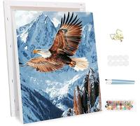 Peinture Numero Adulte avec Cadre, Animaux Peinture par Numero pour Adultes, DIY Vallée Creatif Paint by Numbers Enfant Kits, avec Pinceaux et peintures acryliques, Decoration Maison 80x100cm -47269