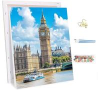 Peinture Numero Adulte avec Cadre Big Ben, Peinture Numero La Tamise, DIY Activité Manuelle Adulte, Paint by Numbers for Adults avec Pinceaux, Decoration Maison, Cadeau Femme 30x40cm C-4726