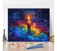 Peinture Numero Adulte Avec Cadre Bougie Peinture Numero Abstrait, Kit de Bricolage Activite Manuelle Adulte Paint by Numbers par Débutants pour Decoration Maison, Cadeau 120x80cm E-ZA238