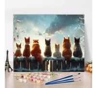 Peinture Numero Adulte Avec Cadre Chien Peinture Numero Neige, Kit de Bricolage Activite Manuelle Adulte Paint by Numbers par Débutants avec Accessoires pour Decoration Maison, Cadeau 60x40cm Q-HE359