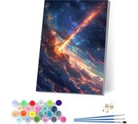 Peinture Numero Adulte avec Cadre Ciel éToilé, Peinture Numero Nuage, Bricolage Activité Manuelle Adulte, Numero d'art Kits avec Pinceaux et Acryliques, Décoration Maison, Cadeau Femme 40x50cm H-7267