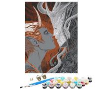 Peinture Numero Adulte avec Cadre, DIY Peinture par Numero Kit Creatif Enfant ou débutants avec 3 Pinceaux e 36 Acrylique pigmentée, Décoration Maison Maison Cadeau Abstrait DéMon 30x40cm SYLDK268