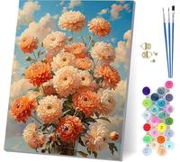 Peinture Numero Adulte avec Cadre Fleur, Peinture Numero Nuage, Bricolage Activité Manuelle Adulte, Numero d'art Kits avec Pinceaux et Acryliques, Décoration Maison, Cadeau Femme 100x130cm 1-2271