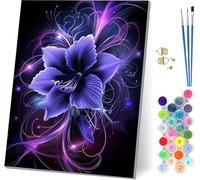 Peinture Numero Adulte avec Cadre Fleur, Peinture par Numero Adulte PsychéDéLique, DIY Loisirs Créatifs Adultes, Numero d'art Kits avec Pinceaux et Acryliques, Décoration Maison Cadeau 70x95cm 3-2129