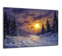 Peinture Numero Adulte avec Cadre Hiver Forêt, Coloriage Par Numero Kit avec Pinceaux et Peinture acrylique, Loisir Creatif Adulte Kit, Automne Halloween Maison Murale Decoration 50x70cm J-a-20