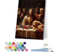 Peinture Numero Adulte avec Cadre La CèNe, Peinture Numero Chien, Bricolage Activité Manuelle Adulte, Numero d'art Kits avec Pinceaux et Acryliques, Décoration Maison, Cadeau Femme 30x40cm 9-2585