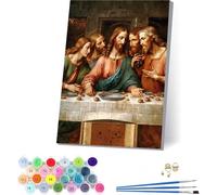 Peinture Numero Adulte avec Cadre La CèNe, Peinture par Numero Adulte Nourriture, DIY Loisirs Créatifs Adultes, Numero d'art Kits avec Pinceaux et Acryliques, Décoration Maison Cadeau 70x95cm 8-9442