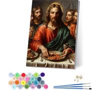 Peinture Numero Adulte avec Cadre La CèNe, Peinture par Numero Adulte Nourriture, DIY Loisirs Créatifs Adultes, Numero d'art Kits avec Pinceaux et Acryliques, Décoration Maison Cadeau 100x135cm 2-4621