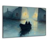 Peinture Numero Adulte avec Cadre Lac Bateau, Coloriage Par Numero Kit avec Pinceaux et Peinture acrylique, Loisir Creatif Adulte Kit, Automne Halloween Maison Murale Decoration 45x60cm J-a-130