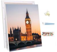 Peinture Numero Adulte avec Cadre Londres, Peinture Numero Big Ben, DIY Activité Manuelle Adulte, Paint by Numbers for Adults avec Pinceaux, Decoration Maison, Cadeau Femme 90x120cm Z-4862