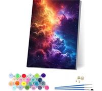Peinture Numero Adulte avec Cadre Nuage, Peinture Numero Paysage, Bricolage Activité Manuelle Adulte, Numero d'art Kits avec Pinceaux et Acryliques, Décoration Maison, Cadeau Femme 40x50cm L-2176