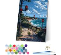 Peinture Numero Adulte avec Cadre Nuage, Peinture Numero Paysage, Bricolage Activité Manuelle Adulte, Numero d'art Kits avec Pinceaux et Acryliques, Décoration Maison, Cadeau Femme 100x130cm Y-4183