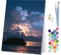 Peinture Numero Adulte avec Cadre Nuage, Peinture Numero Paysage, Bricolage Activité Manuelle Adulte, Numero d'art Kits avec Pinceaux et Acryliques, Décoration Maison, Cadeau Femme 70x95cm 2-8555