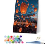 Peinture Numero Adulte avec Cadre Paysage, Peinture par Numero Adulte Nuage, DIY Loisirs Créatifs Adultes, Numero d'art Kits avec Pinceaux et Acryliques, pour Décoration Maison Cadeau 100x135cm 4-9615