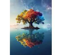 Peinture Numero Adulte avec Cadre, Peinture Numero Arbre marin Numéro d'art Paint by Numbers avec Pinceaux et Peinture Acrylique, Activité Manuelle Enfant, Décoration Intérieure 100x150cm J8-705