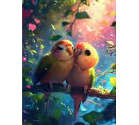 Peinture Numero Adulte avec Cadre, Peinture Numero Les tourtereaux Numéro d'art Paint by Numbers avec Pinceaux et Peinture Acrylique, Activité Manuelle Enfant, Décoration Intérieure 90x120cm J8-899