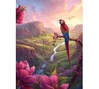 Peinture Numero Adulte avec Cadre, Peinture Numero Oie perroquet Numéro d'art Paint by Numbers avec Pinceaux et Peinture Acrylique, Activité Manuelle Enfant, Décoration Intérieure 50x70cm J8-611