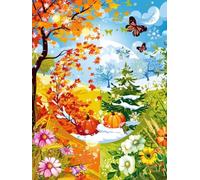 Peinture Numero Adulte avec Cadre, Peinture Numero Papillon citrouille Numéro d'art Paint by Numbers avec Pinceaux et Peinture Acrylique, Activité Manuelle Enfant, Décoration Intérieure 30x40cm J8-635