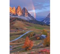 Peinture Numero Adulte avec Cadre, Peinture Numero Prairie arc-en-ciel Numéro d'art Paint by Numbers avec Pinceaux et Peinture Acrylique, Activité Manuelle Enfant, Décoration Intérieure 30x40cm J8-761