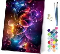 Peinture Numero Adulte avec Cadre PsychéDéLique, Peinture par Numero Adulte Abstrait, DIY Loisirs Créatifs Adultes, Numero d'art Kits avec Pinceaux et Acryliques, Décoration Maison 20x30cm 1-1623