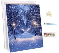 Peinture Numero Adulte avec Cadre ScèNe De Neige, Peinture Numero Paysage, DIY Activité Manuelle Adulte, Paint by Numbers for Adults avec Pinceaux, Decoration Maison, Cadeau Femme 60x70cm P-2550